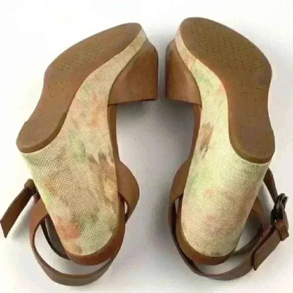 Geox Respira platform wedges 8 38 brown leather